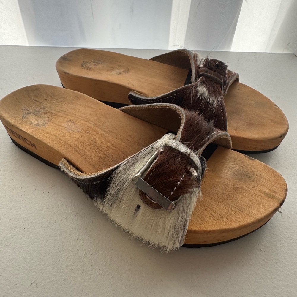 Women's Wooden Fur Sandals